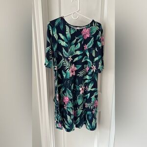 Old Navy Floral Print Dress - Pink and Green
